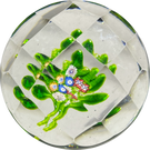 Antique Saint-Louis Glass Art Paperweight Large Complex Faceted Millefiori Nosegay
