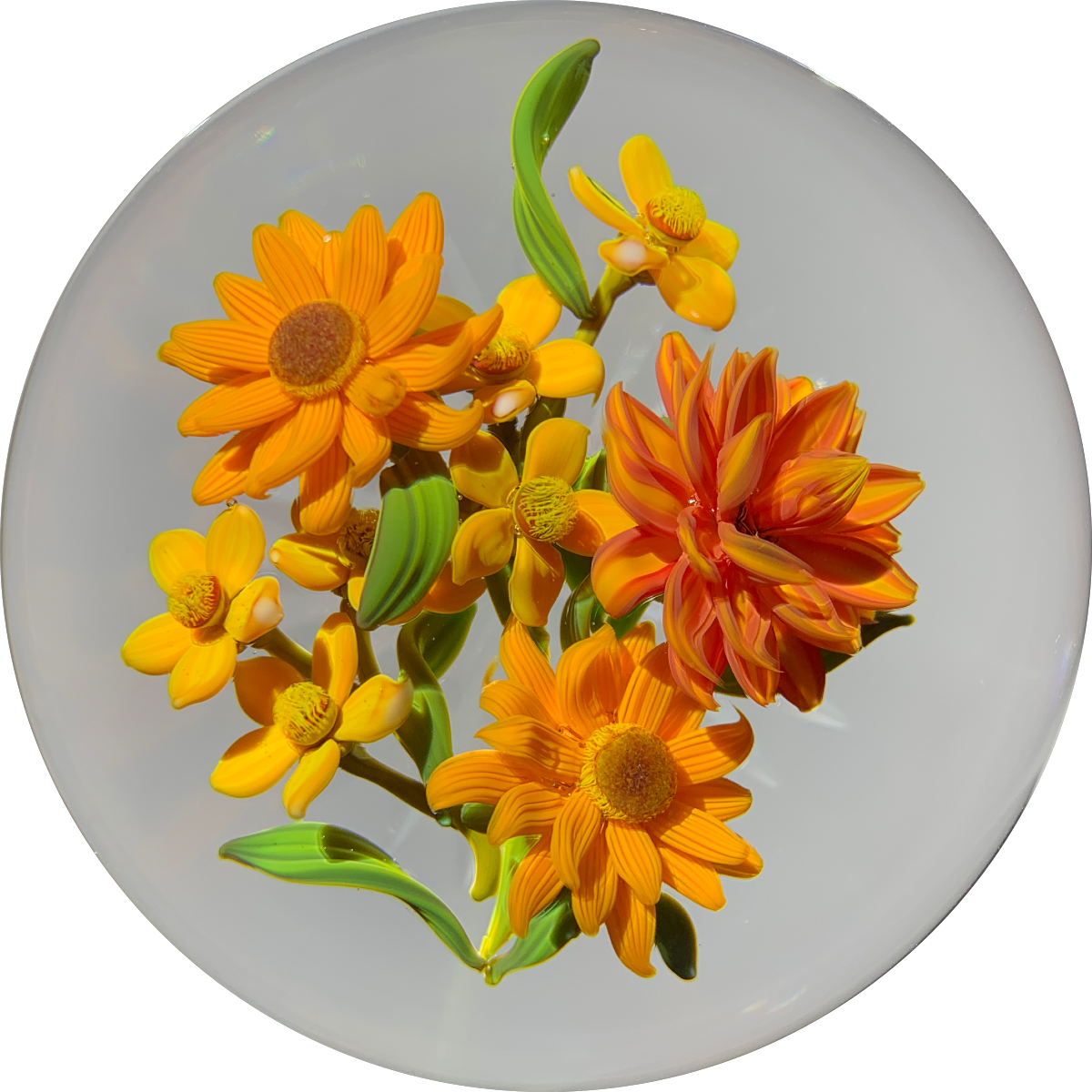 Gordon Smith 2020 Flamework Wild Flower Bouquet Star Cut Base