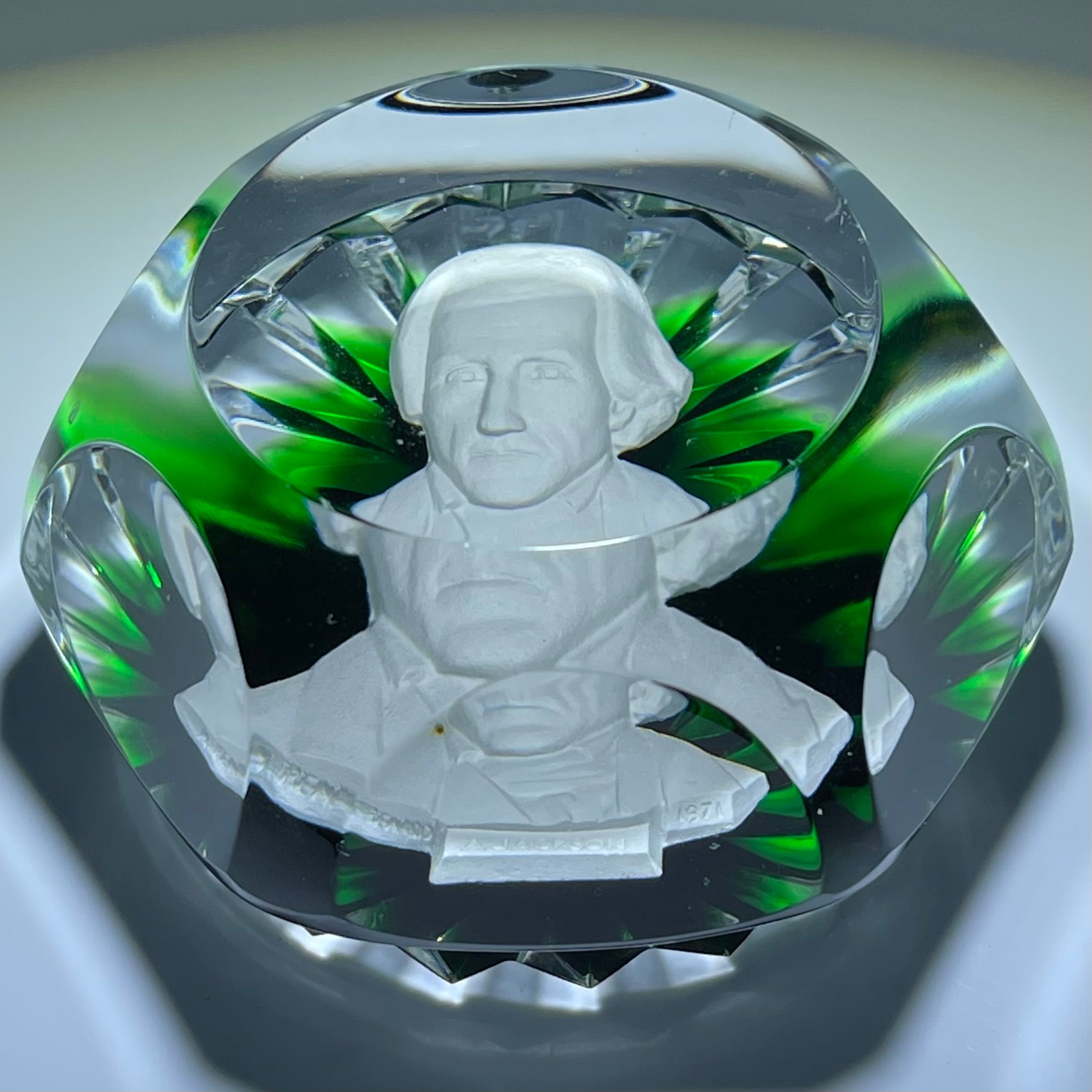 Vintage Faceted Baccarat Crystal President Andrew Jackson Sulphide on