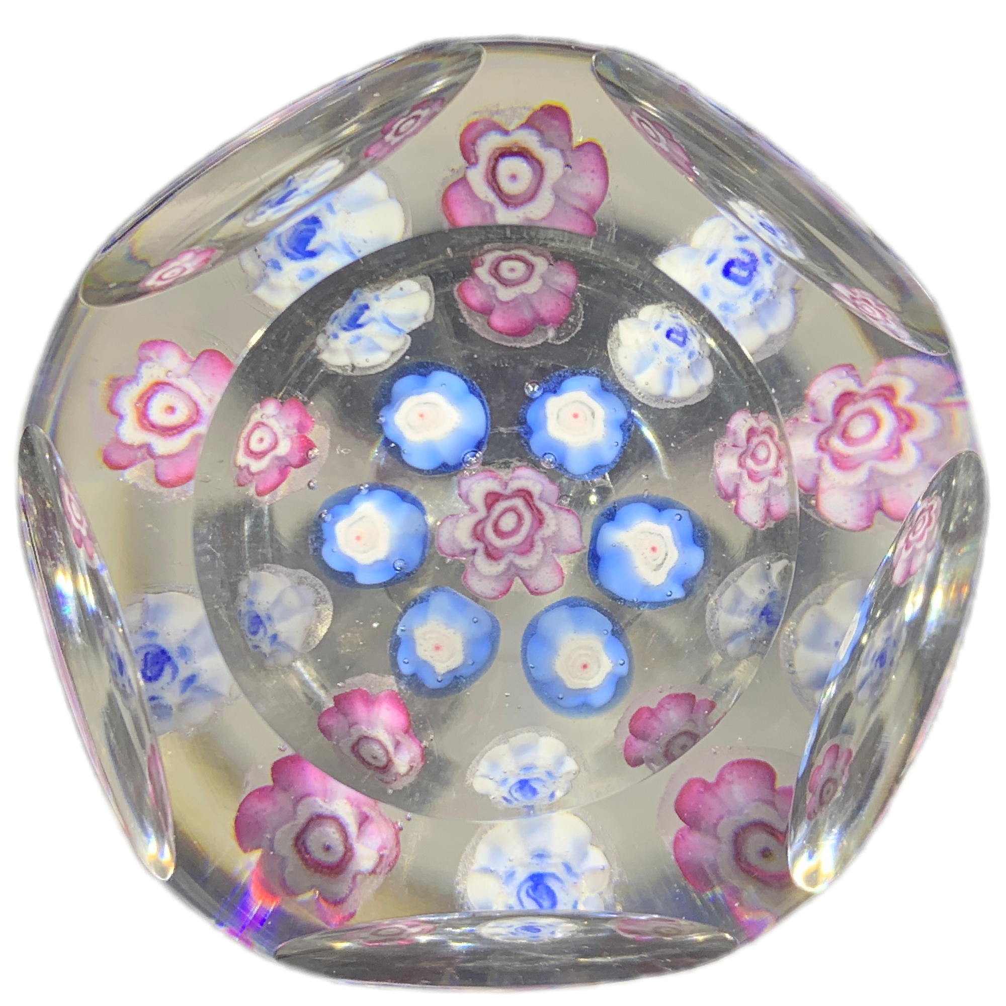 Vintage Pairpoint Open Concentric Millefiori with 5+1 Faceting