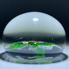 Antique Baccarat Art Glass Paperweight Lampwork Pansy on Clear Ground with Star Cut Base