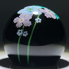 Orient & Flume 1984 Torchwork Surface Decorated Flowers on Black