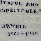 Large Mathieu Grodet 2021 Glass Art Murrine Paperweight Plaque George Orwell Quotation