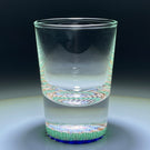 Vintage Perthshire Glass Art Paperweight Style Shot Glass with Concentric Millefiori on Blue