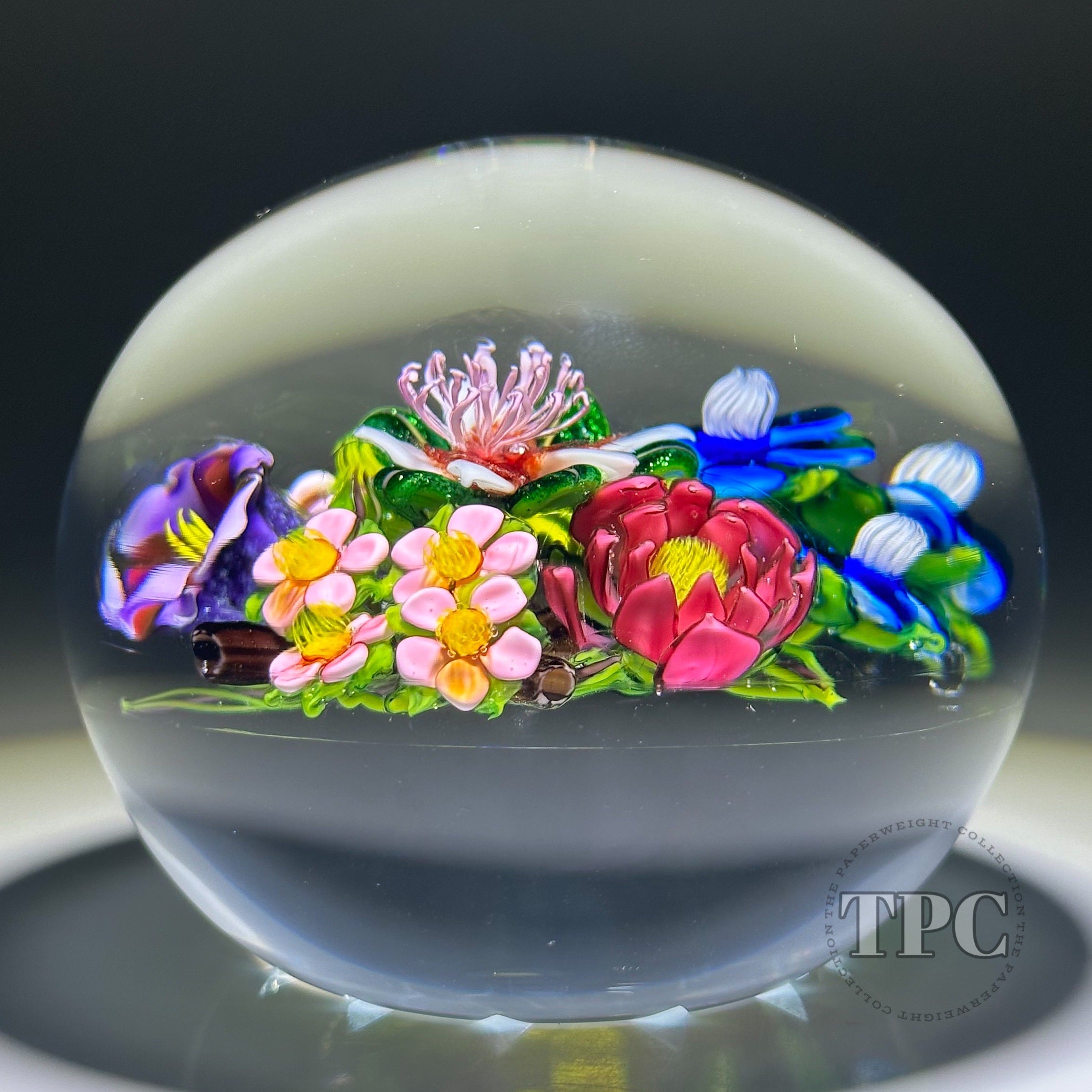 Ken Rosenfeld 2022 Glass Art Paperweight Flamework Flower