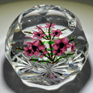 St Andrews John Deacons 1983 Flamwork Pink Flower Bouquet Faceted Glass Art Paperweight