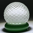 John Deacons Glass Art Paperweight Golf Ball Sculpture