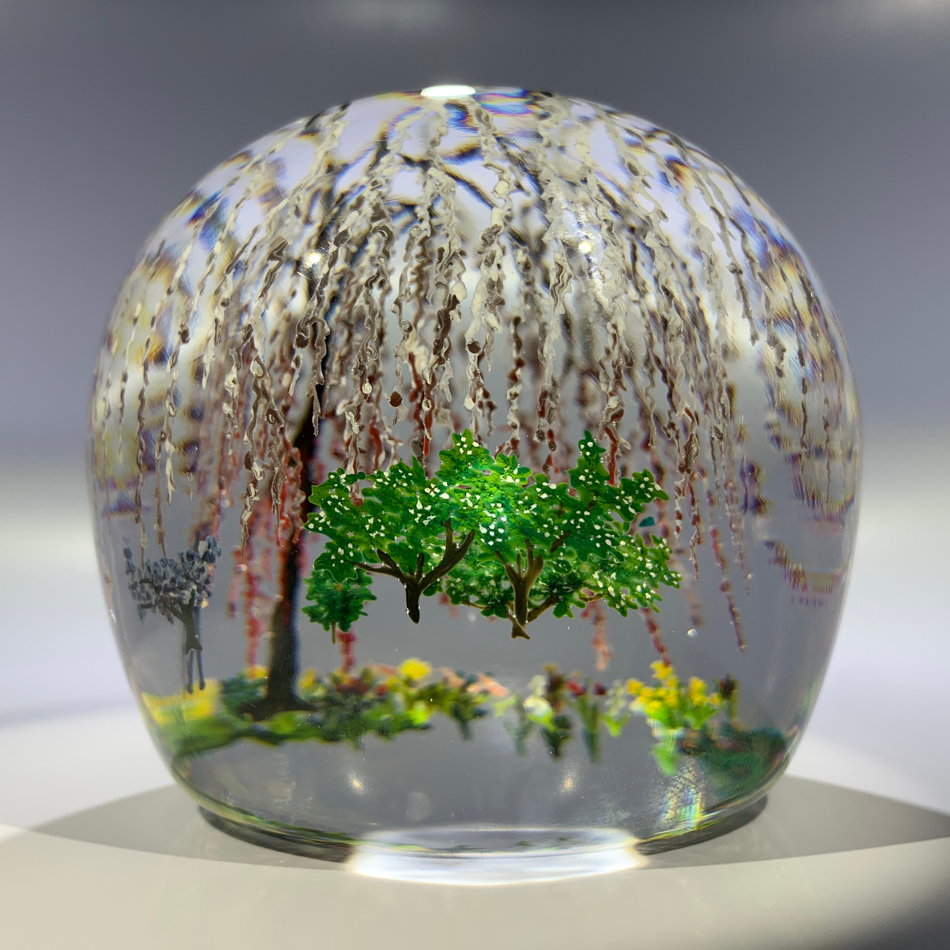 Contemporary Alison Ruzsa Art Glass Paperweight Encapsulated Hand Pain