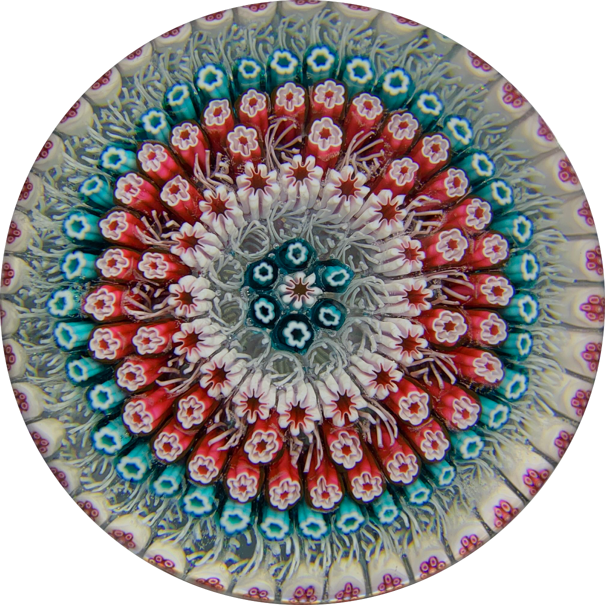 Baccarat 1972 Concentric Millefiori With Stave Basket