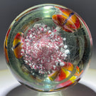 Bohemian Glass Art Paperweight Colorful Upright Icepick Flowers