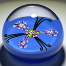 John Deacons J Glass Stretch Patterned Mandala Design on Opaque Blue Ground