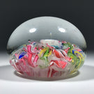 Antique Bohemian Art Glass Paperweight Latticinio Scramble with Complex Millefiori