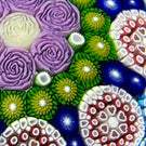 Michael Hunter 2021 Concentric Complex Millefiori in Stave Basket with Rose Cane Center Motif