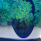 Alison Ruzsa Midnight Kiss on the Hand Painted Enamels in Clear with Faceted Transparent Blue Overlay