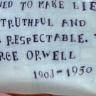 Mathieu Grodet Fused Murrine Paperweight Ingot with George Orwell Quotation