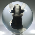 Vintage Charles Gibson Art Glass Marble Puppy Dog Sulphide