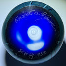 Orient & Flume 1975 Torchwork Surface Decorated Flowers on Iridescent Blue