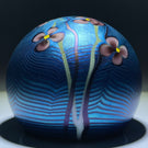 Orient & Flume 1977 Surface Decorated Torchwork Flower Garland over Iridescent Blue Core