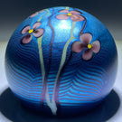 Orient & Flume 1977 Surface Decorated Torchwork Flower Garland over Iridescent Blue Core