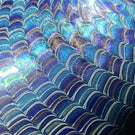 Orient & Flume 1978 Blue Iridescent Surface Decorated Torchwork Crown Style Paperweight