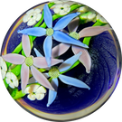 Orient & Flume 1985 Compound Torchwork Flower Garland over Iridescent Blue Core