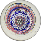 Antique Saint-Louis Concentric Millefiori Mushroom with Red & White Torsade