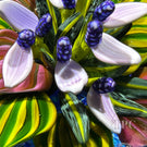 Cathy Richardson 2013 Glass Art Paperweight Flamework Purple Tropical Flowers from the Brazilian Series 2 of 8