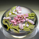 Clinton Smith 2021 Flamework Glass Art Paperweight Pink Foxglove Bouquet