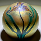 Grant Randolph Studio 1982 Torchwork Surface Decorated Iridescent Flower on Gold