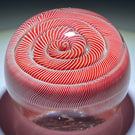 Vintage Murano Glass Art Paperweight Spiral Coiled Red and White Twist