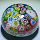 Vintage Murano Closepack Millefiori on Colorful Frit Glass Paperweight