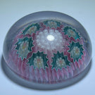 Rare Antique Chênée Miniature Complex Concentric Millefiori Glass Paperweight