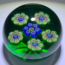 Vintage Perthshire Paperweights PP10 Patterned Millefiori On Green