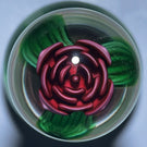 Vintage Charles Kaziun Jr. Pink Crimp Rose Paperweight Style Bottle