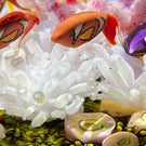 Cathy Richardson 2021 Flamework Coral Reef with Yellow Jewel Anemone & Tropical Fish 1 of 1