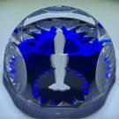 Vintage Faceted Baccarat Crystal Mother Marry Sulphide on Transparent Blue