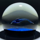 William Manson Caithness Art Glass Paperweight Flamework Blue Aventurine Dolphin