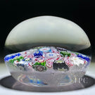 Uncommon Antique Clichy Glass Art Paperweight Millefiori Chequer With Red & White Barber Pole Twists