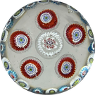 Miniature Antique Saint-Louis Concentric Complex Millefiori on Clear Ground