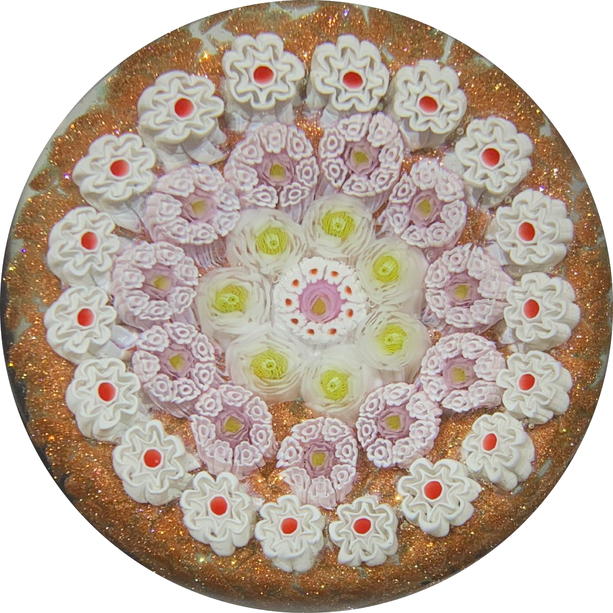 James Hart Complex Concentric Millefiori on Aventurine Ground
