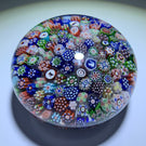 Antique Baccarat B1848 Art Glass Paperweight Closepack Millefiori W/ Silhouette Canes