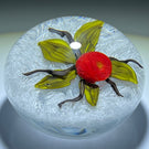 James Hart Flamework Nosegay with Red Rose Blossom on white Upset Filligree Ground