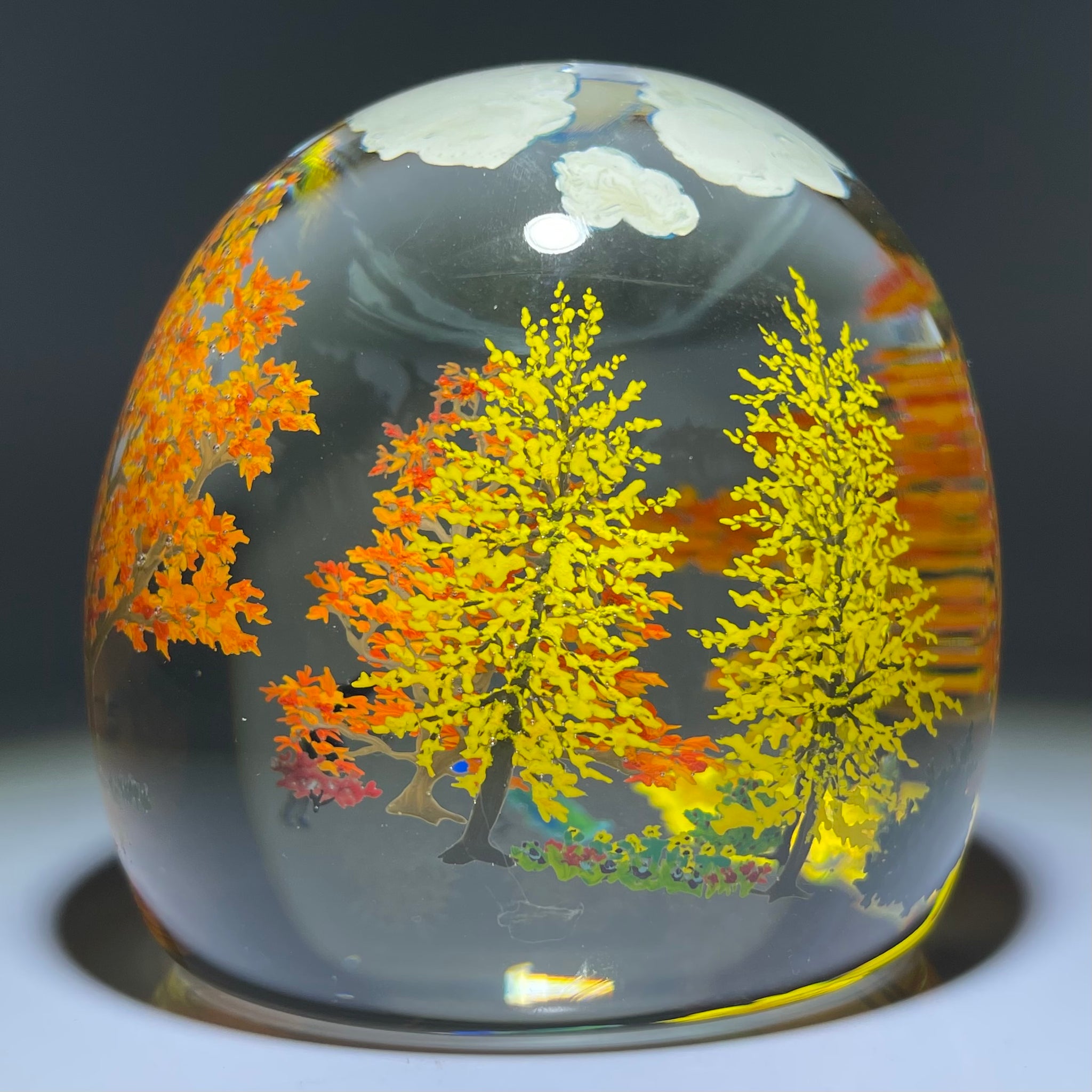 Autumn Ruzsa Alison Ruzsa 2019 Autumn Peacock Feeding Encapsulated Hand-paint Ename