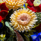 David Graeber 2016 Magnum Flamework Double Sided Flower Bouquet Glass Art Orb Sculpture
