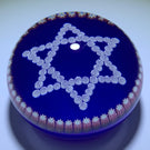 Perthshire Star of David with Complex Millefiori Garland on Opaque Blue Ground