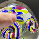 Bohemian Glass Art Paperweight Colorful Upright Icepick Flowers