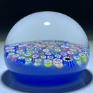 Medium John Deacons Art Glass Paperweight Medium Millefiori Closepack with Roses & Silhouettes