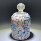 Vintage Murano Fratelli Toso Hollow Blown Millefiori Glass Art Paperweight with Applied Knob