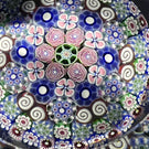 Damon MacNaught 2021 Faceted Close Concentric Complex Millefiori with Blue & White Staves
