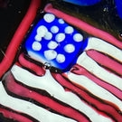 Antique Union Glass Co. Magnum Patriotic Lampwork American Flag with Garland